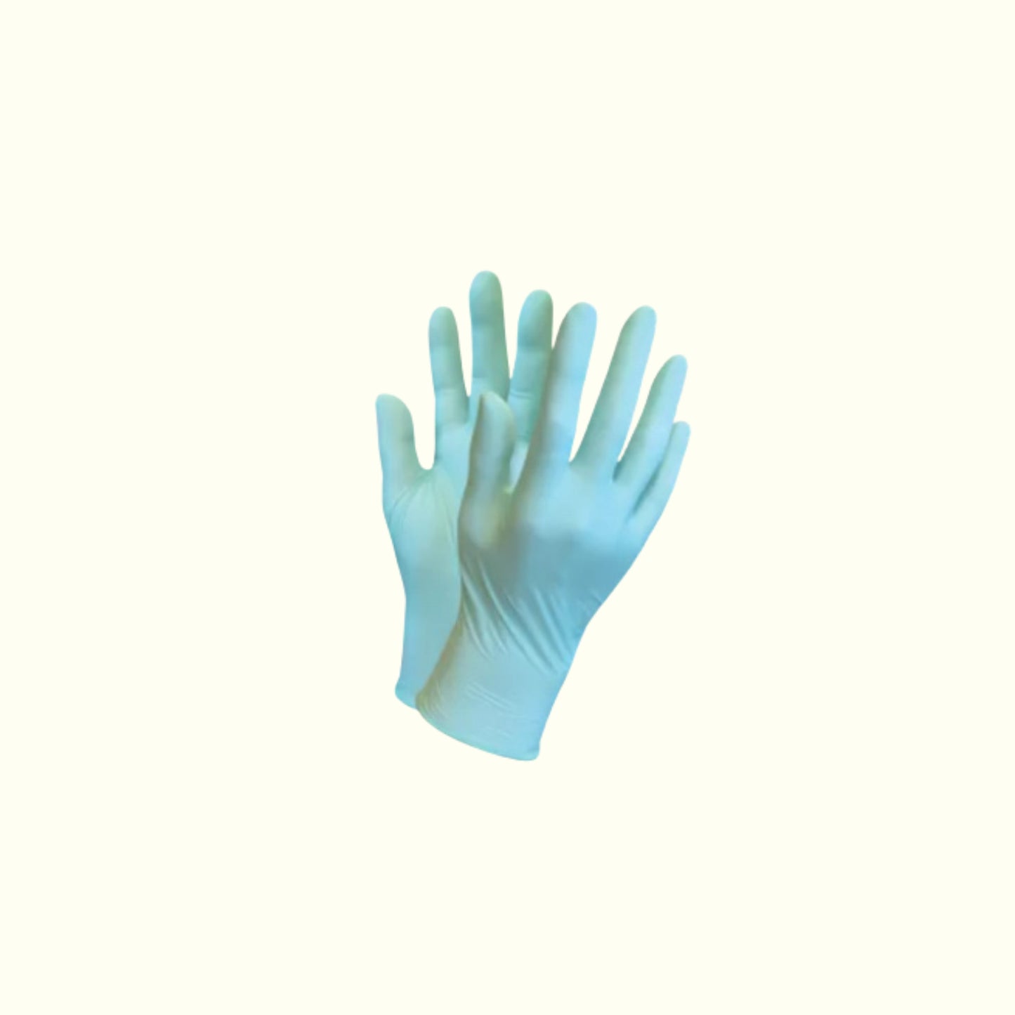 Pair of green gloves on a white background