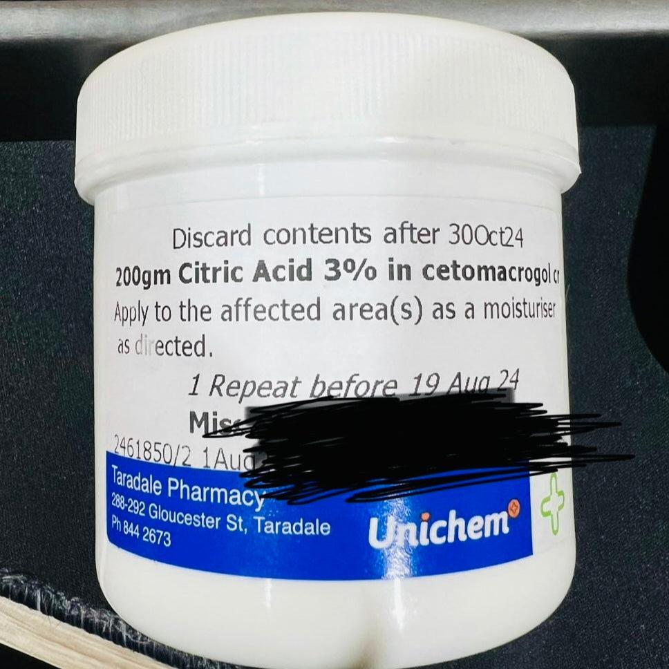 Prescribed Citric Acid Wound Healing