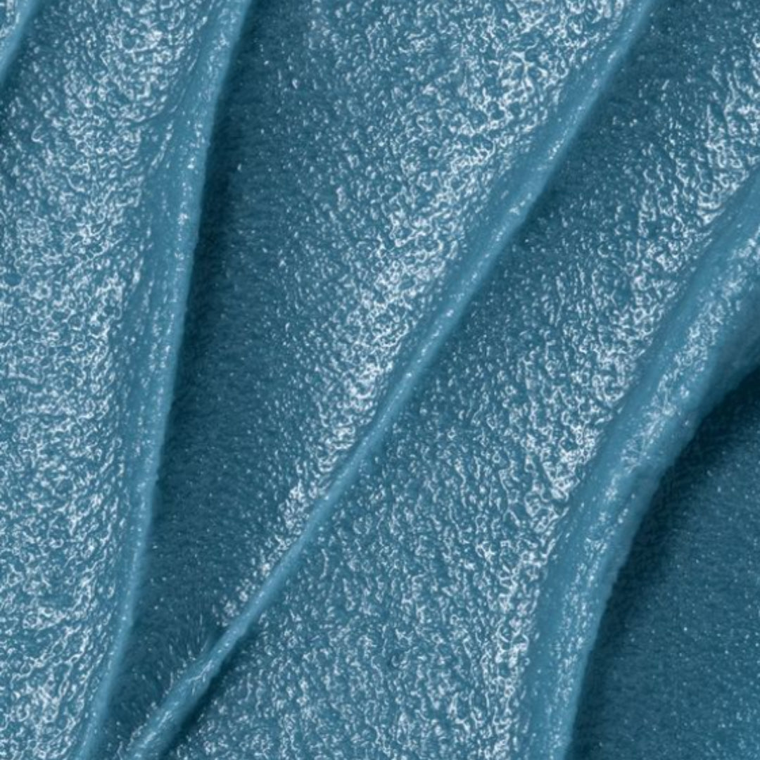 close up textured blue calm balm